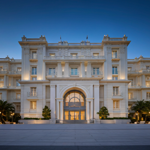 Luxury hotel at twilight